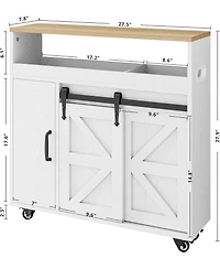 Ironck Toilet Paper Cabinet with Rolling Wheels, Paper Holes, White/Natural