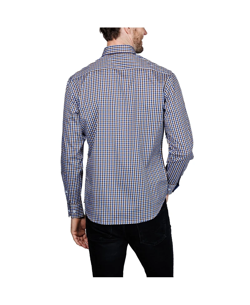 Tailorbyrd Men's Multi Check Printed Performance Long Sleeve Shirt