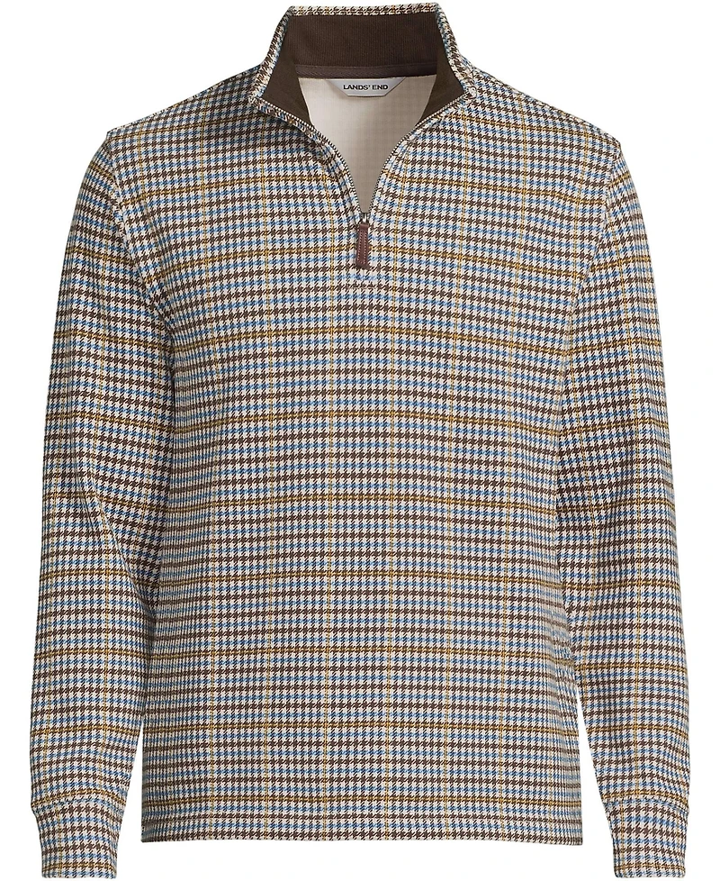 Lands' End Big & Tall Bedford Rib Casual Quarter Zip Sweater