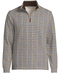 Lands' End Big & Tall Bedford Rib Casual Quarter Zip Sweater