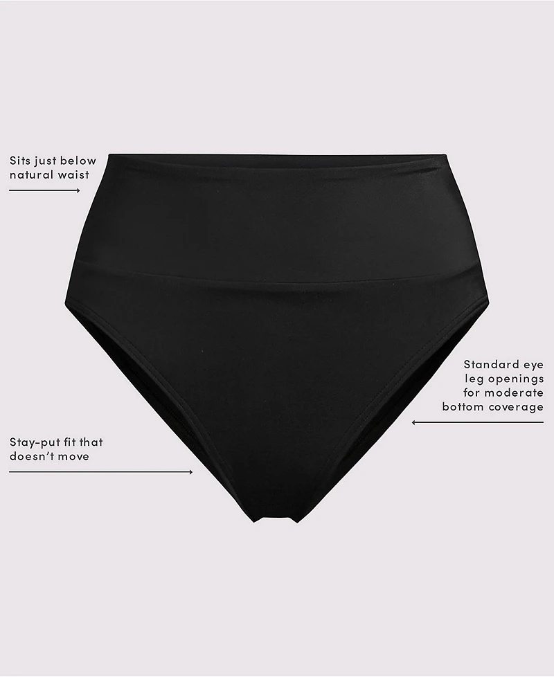 Lands' End Plus Tugless High Waisted Bikini Bottoms