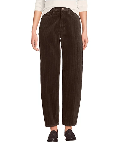 Lands' End Women's Petite Corduroy High Rise Barrel Leg Ankle Pants