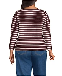 Lands' End Women's Plus Mariner Jersey Boatneck Top
