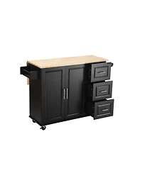 Streamdale Mobile Kitchen Island with Extendable Table