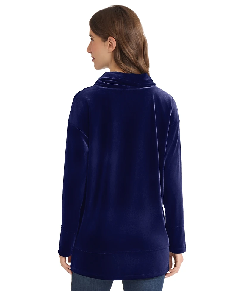 Jones New York Women's Cowl Neck Side Slit Sweater