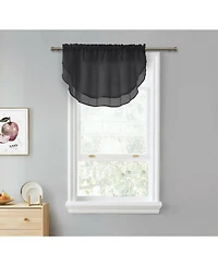 Kate Aurora Living Double Layered Sheer Rod Pocket Ascot Window Valances
