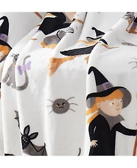 Kate Aurora Ultra Soft & Plush Halloween Friendly Witches & Bats Accent Throw Blanket Cover - 50 in. W x 70 in. L