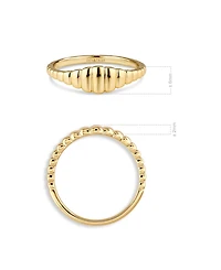 Devata Ribbed Ring Gold Plated Sterling Silver, 9