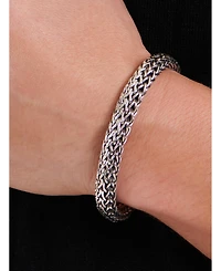 Devata Dragon Bone Oval 9mm Chain Bracelet in Sterling Silver, Large 8.0 in