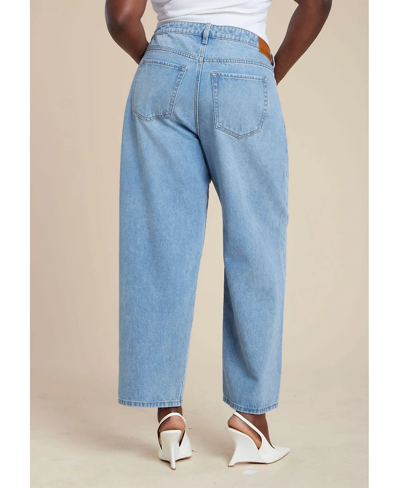 Eloquii Women's Plus Relaxed Jean With Rhinestone Trim Pocket