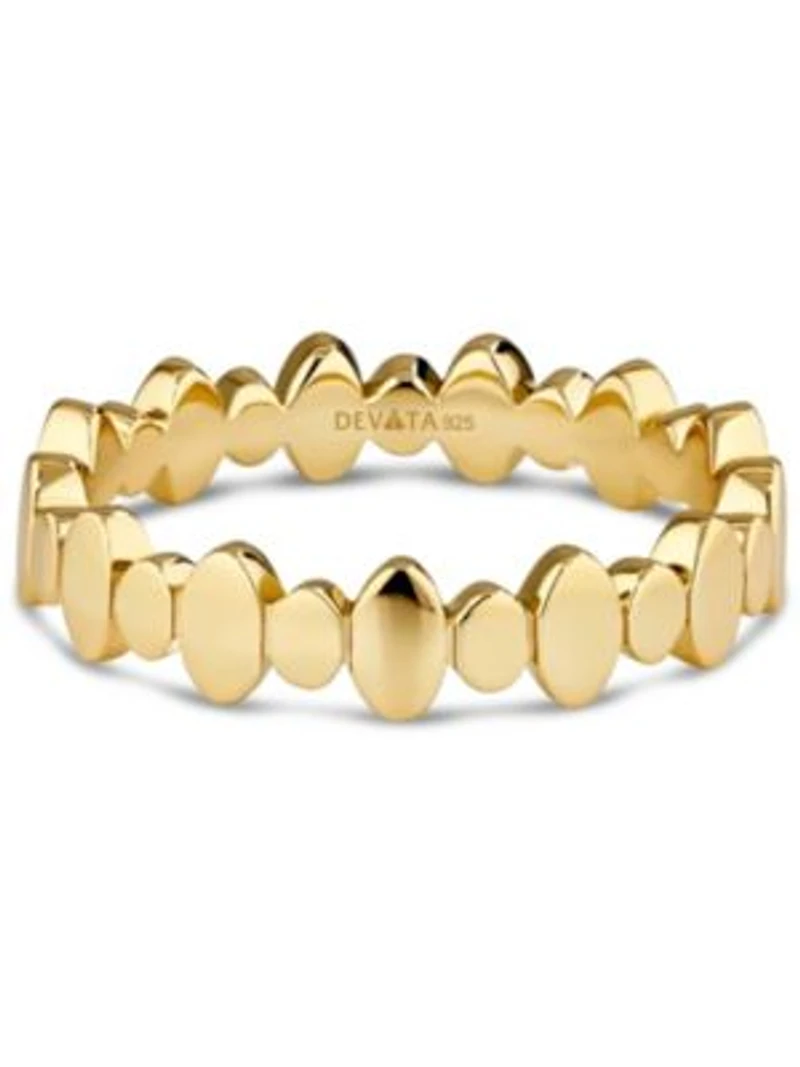 Devata Oval Link Ring In Gold Plated Sterling Silver Size