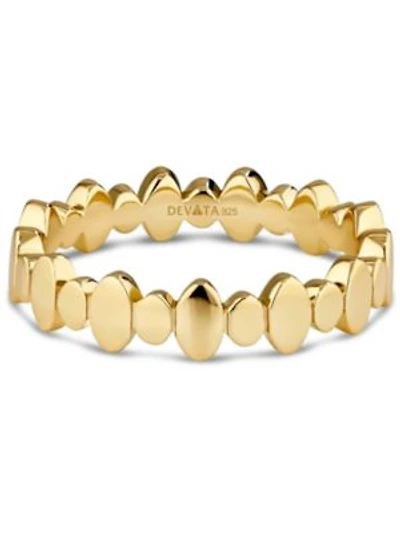 Devata Oval Link Ring In Gold Plated Sterling Silver Size