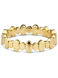 Devata Oval Link Ring In Gold Plated Sterling Silver Size