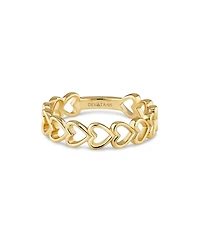 Devata Open Heart Ring in Gold Plated Sterling Silver