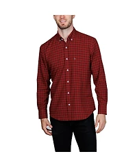 Tailorbyrd Men's Gingham Printed Performance Long Sleeve Shirt