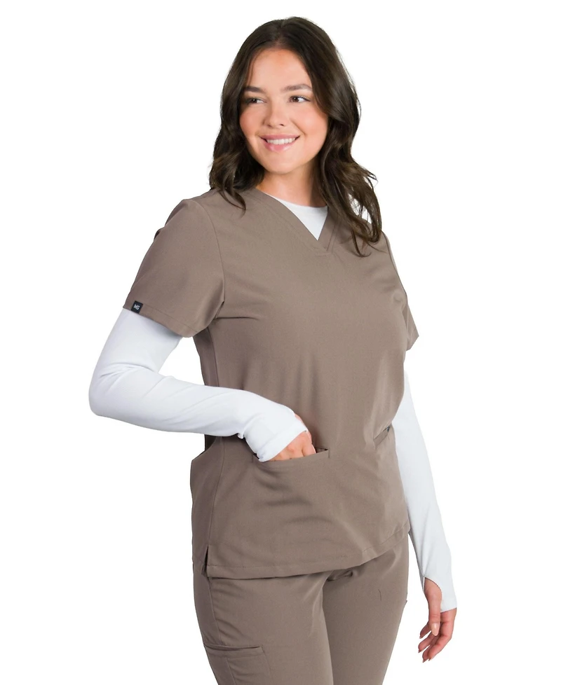 Medgear Sofia Women's Slim Scrubs Top with 3 Pockets