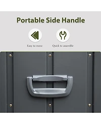 Clihome 100-Gallon Outdoor Storage Deck Box 100-Gallon Dark Gray Metal Deck Box