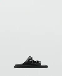 Mango Men's Buckles Leather Sandals