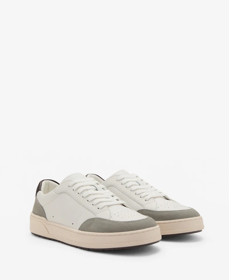 Mango Men's Combined Leather Trainer Sneakers