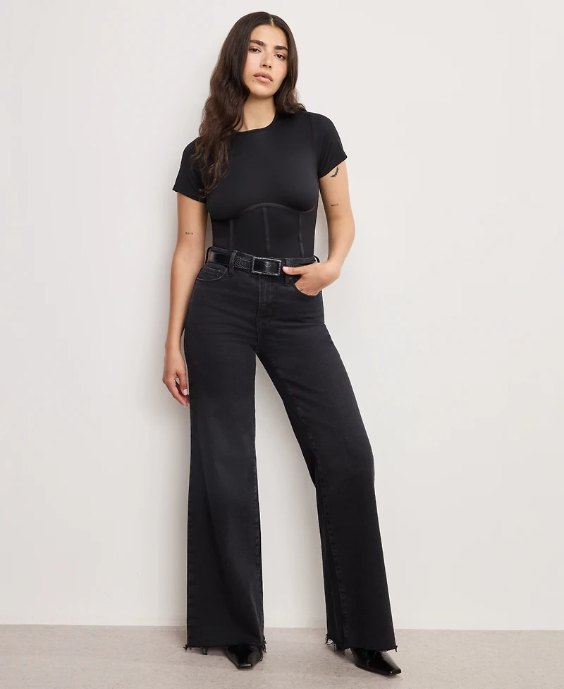 Good American Women's Wide-Leg High-Rise Jeans