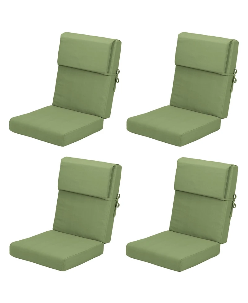 Aoodor Patio High Back Chair Cushion Olefin Fabric Slipcover Sponge Foam 46 x 21 x 4 Inch, Set of 4 (Only Cushions)