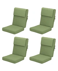 Aoodor Patio High Back Chair Cushion Olefin Fabric Slipcover Sponge Foam 46 x 21 x 4 Inch, Set of 4 (Only Cushions)