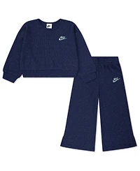 Nike Toddler Girls 2T-4T 2-Piece Waffle Knit Top and Pants Set