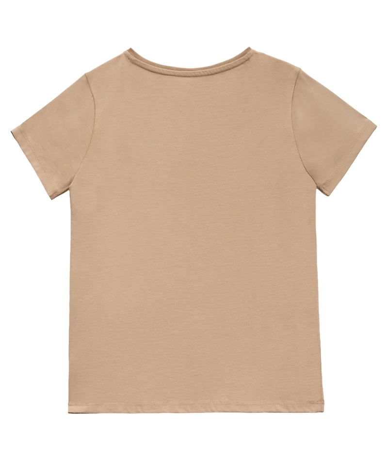 Guess Girls 7-16 Short-Sleeve Velour Rhinestone-Embellished Logo T-Shirt