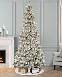 Puleo 6FT Pre-Lit Flocked Vancouver Pine Tree