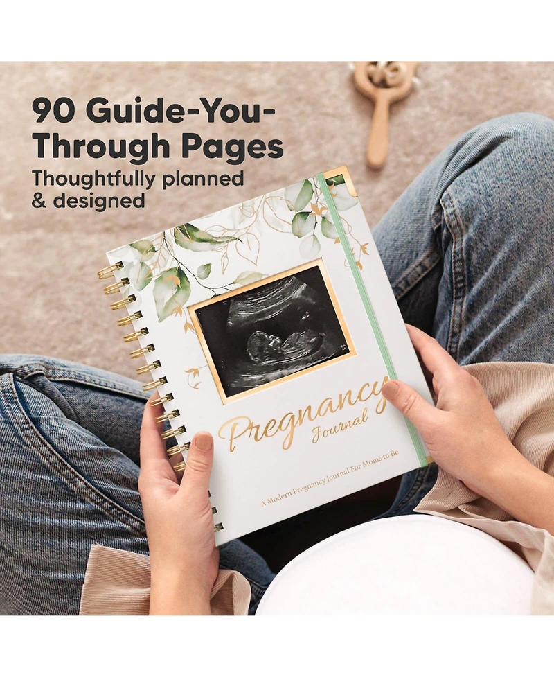 KeaBabies Pregnancy Journal Memory Book: Inspire, 90 Pages Hardcover Book, Journals for First Time Moms