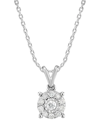 Macy's Diamond Pendant Necklace (1/4 ct. t.w.) in Sterling Silver