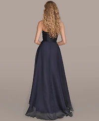 Donna Karan New York Women's Ruched Strapless Gown