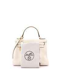 Pre-Owned Hermes Kelly 28 Handbag Light Clemence with Gold Hardware