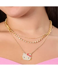 Hello Kitty Double Chain Necklace with Crystal Embellished Charm