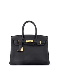 Pre-Owned Hermes Birkin Handbag Clemence with Gold Hardware