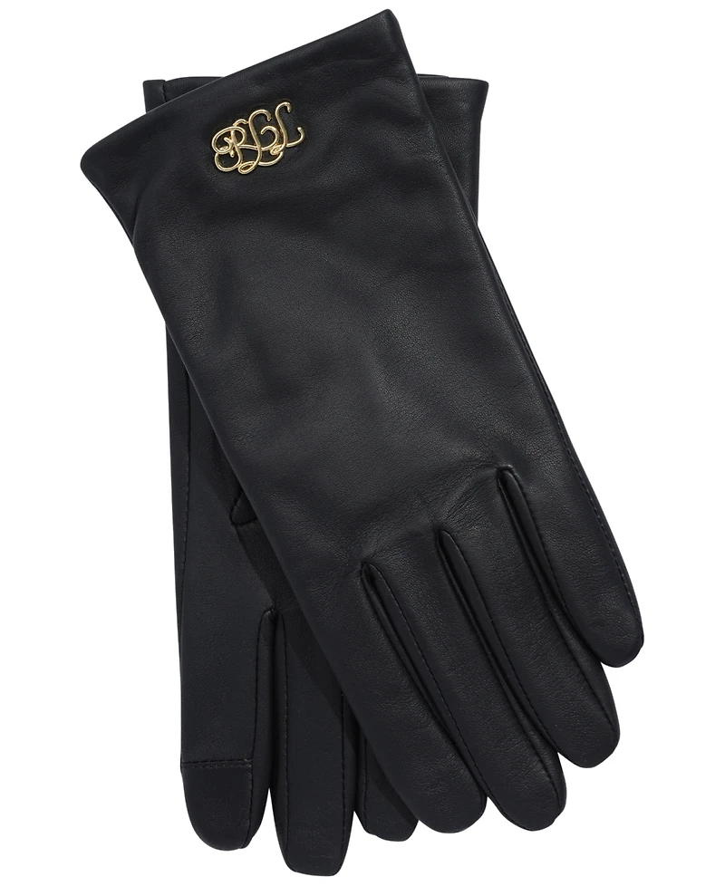 Lauren Ralph Metallic Leather Gloves