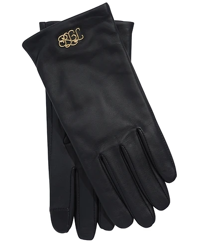 Lauren Ralph Metallic Leather Gloves