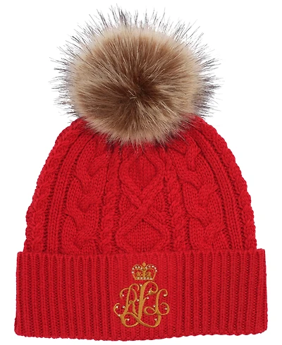 Lauren Ralph Lauren Direct Embroidery Cable Beanie Hat