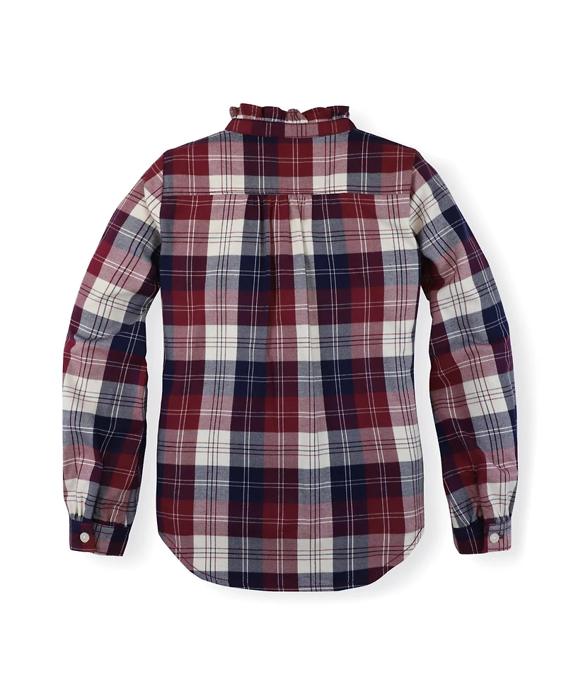Hope & Henry Baby Girls Long Sleeve Ruffle Collar Button Down Shirt