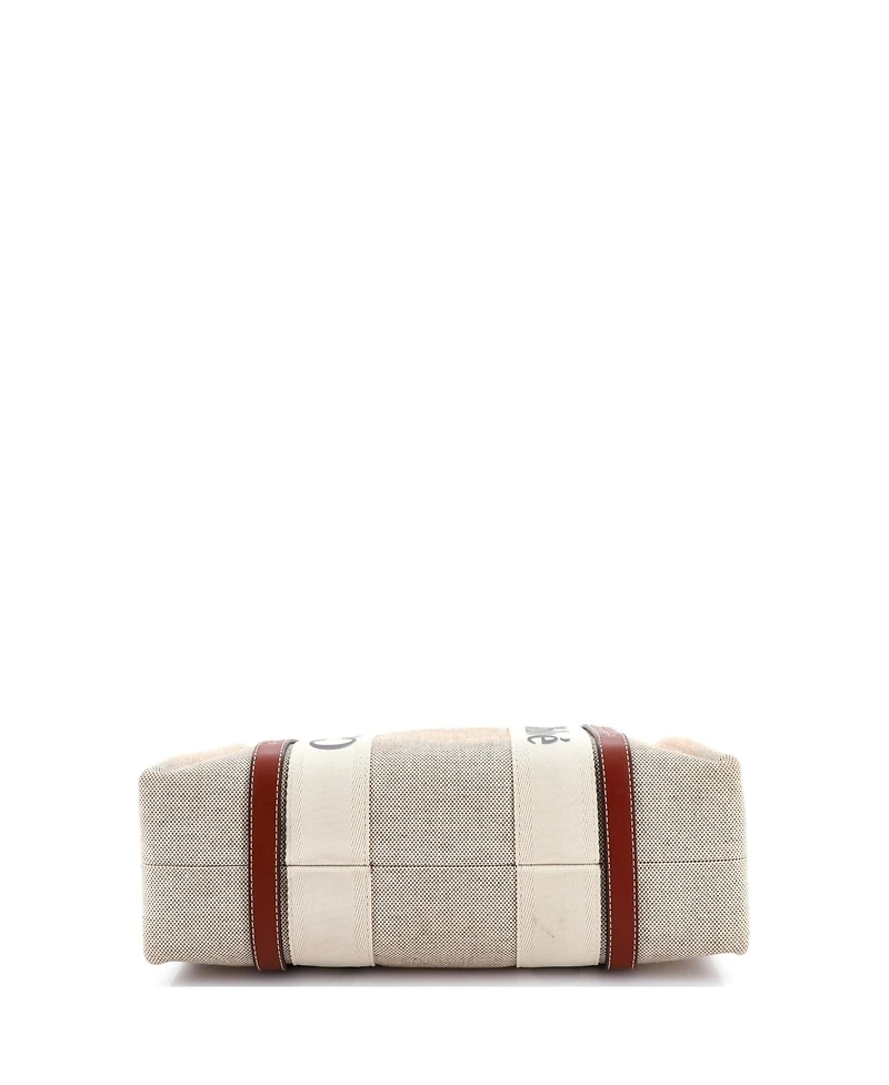 Pre-Owned Chloe Medium Woody Tote Canvas with Leather
