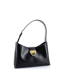 Pre-Owned Salvatore Ferragamo East West Trifolio Shoulder Bag Leather