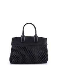 Pre-Owned Salvatore Ferragamo Medium Studio Satchel Woven Leather and Leather