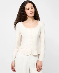 French Connection Women's Long Sleeve Poplin Top