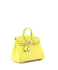 Pre-Owned Hermes Birkin 25 Handbag Yellow Swift with Palladium Hardware