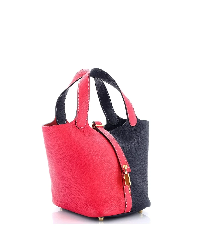 Pre-Owned Hermes Pm Casaque Picotin Lock Bag Clemence