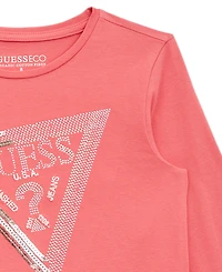 Guess Girls 7-16 Long Sleeve Round Neck T-Shirt
