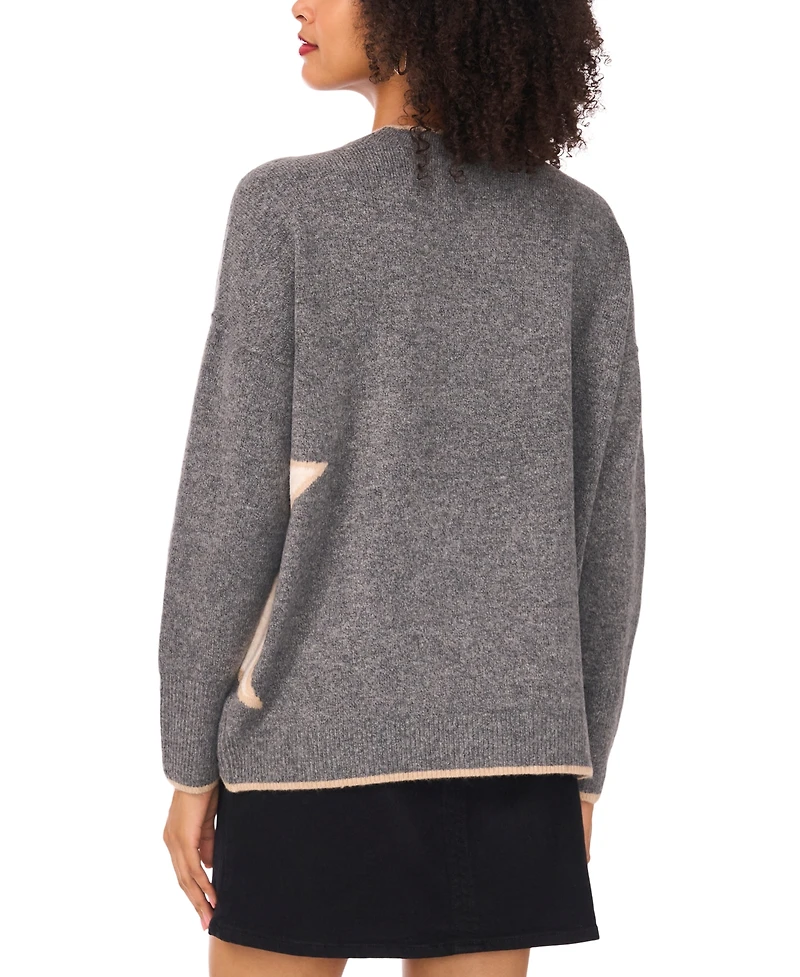 Vince Camuto Women's Star Print Crewneck Sweater