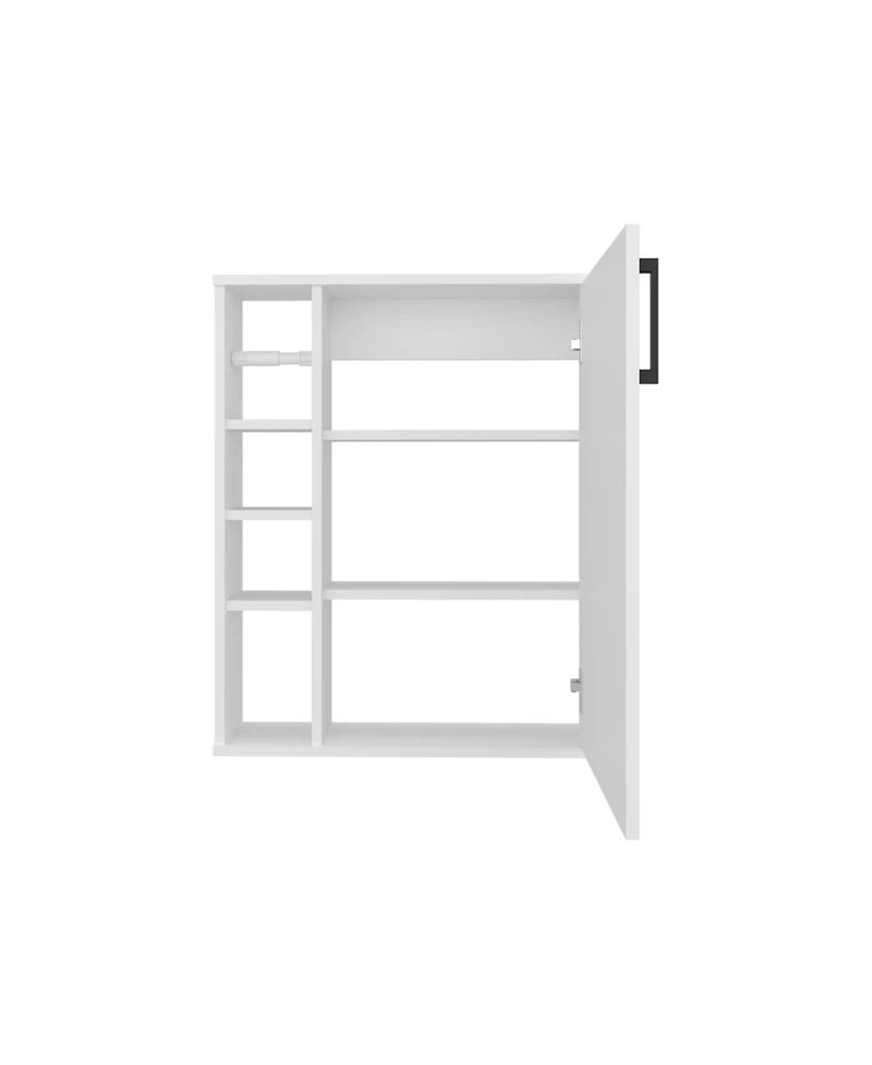 Depot E-Shop Clayton Medicine Cabinet, 1 Door, 7 Shelves, White