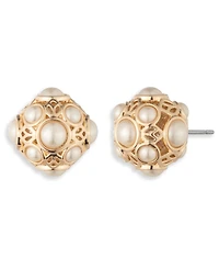 Marchesa Imitation Pearl Filagree Stud Earrings
