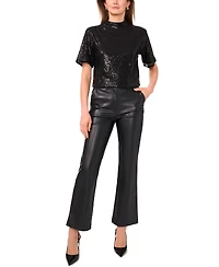 Vince Camuto Women's Sequins Short Sleeve Top